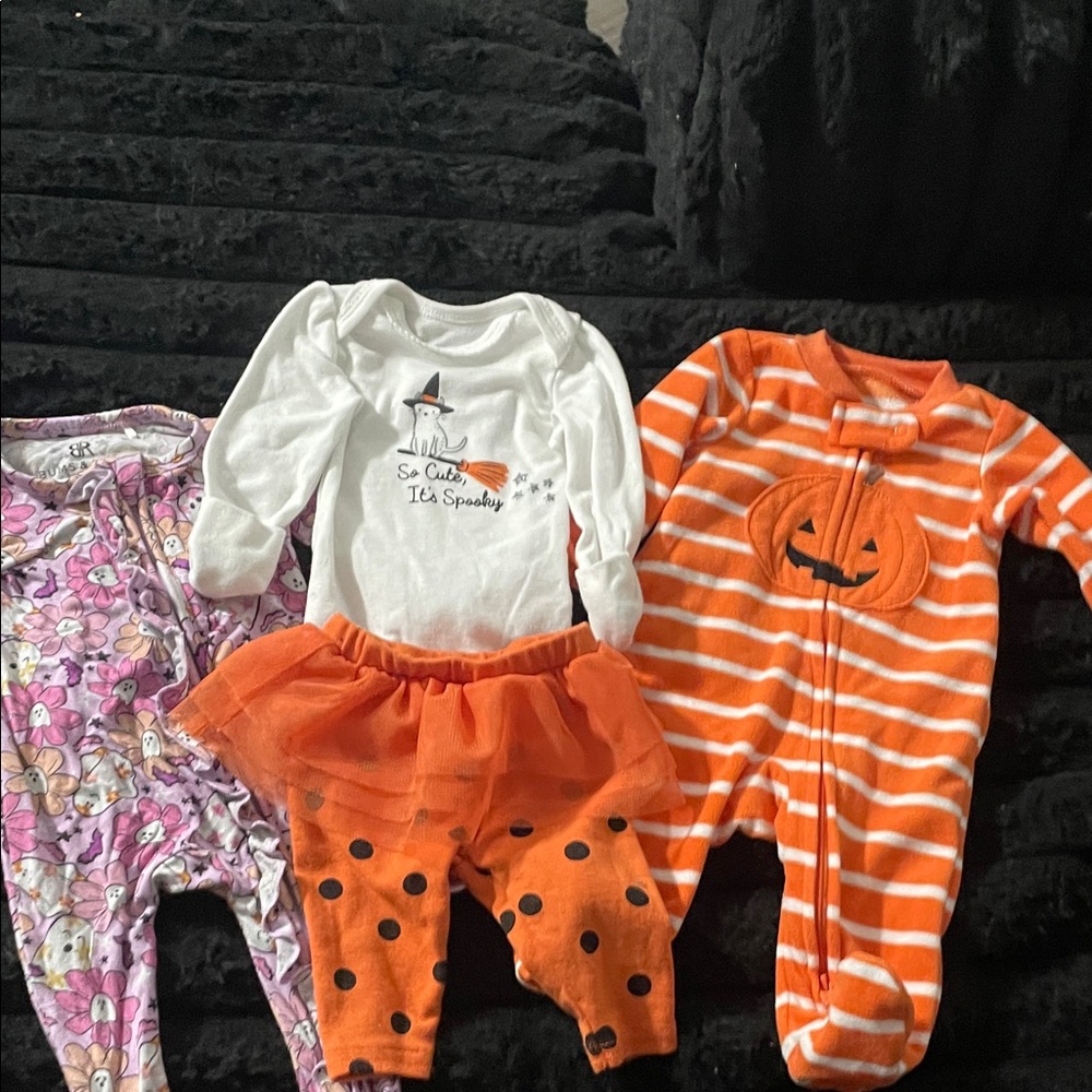 Carter's Halloween Baby Footie Sets and bums and roses, Halloween bundle !!